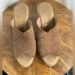 Paseart Women's Brown Suede Espadrilles/Mules